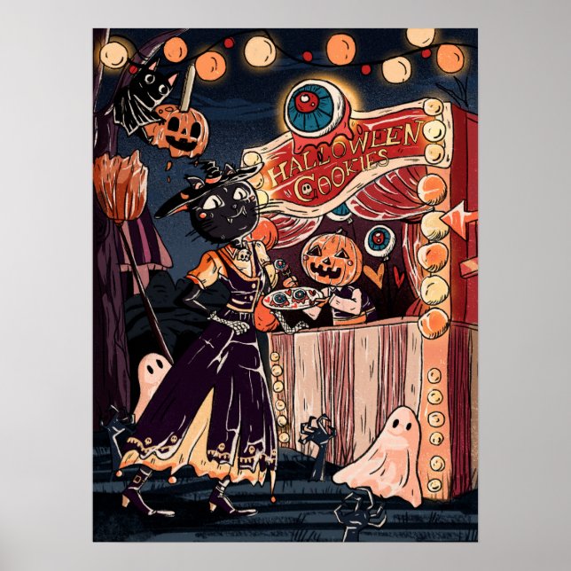 Affiche Halloween Costume Party on a Wonderful Night Scene (Devant)