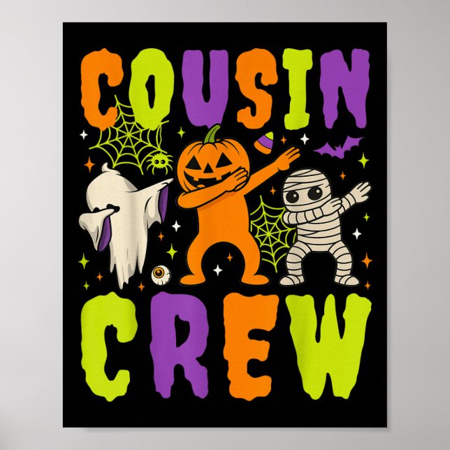 Affiche Halloween Cousin Crew 2025 Kid Correspondant Dab É (Devant)