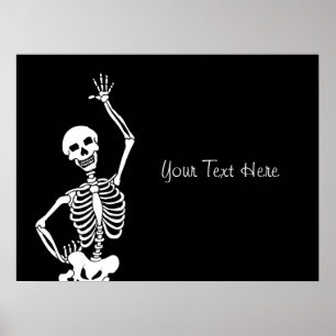 Affiche Halloween crâne et squelette