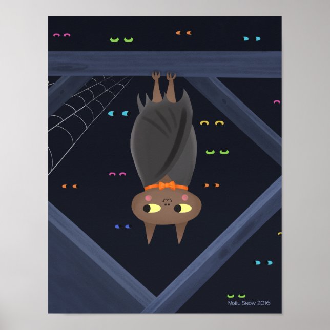 Affiche Halloween Cute Bat Art Imprimer (Devant)