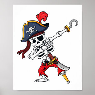 Affiche Halloween Dabbing Pirate Skeleton Fun Dab Boys Gir