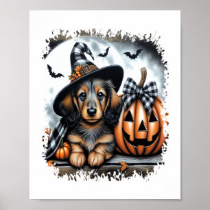 Affiche Halloween Dachshund Chien