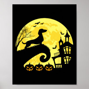 Affiche Halloween Dachshund Weenie Wiener Moonshine Sausag