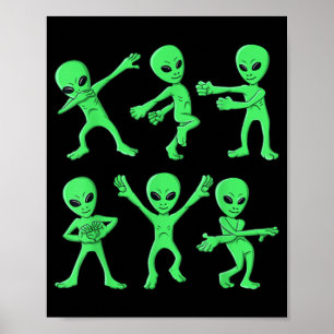 Affiche Halloween de danse des aliens