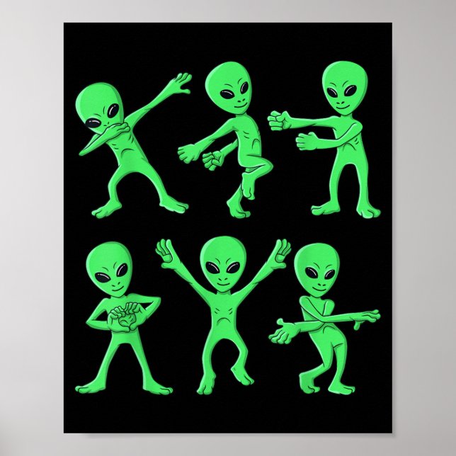 Affiche Halloween de danse des aliens (Devant)