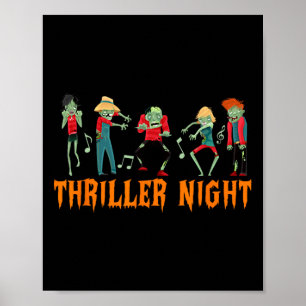 Affiche Halloween de la nuit de thriller danser Zombie