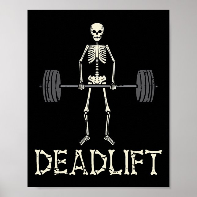 Affiche Halloween Deadlift Skeleton Gym Costume Me (Devant)