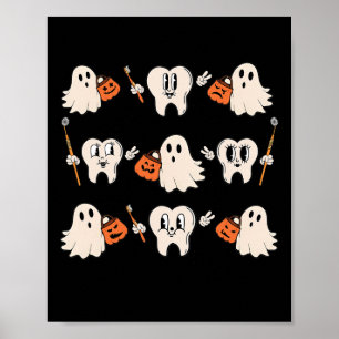 Affiche Halloween Dentiste Dental Dental Teintures Ghost P