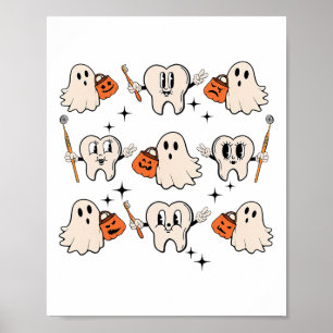 Affiche Halloween Dentiste Dental Dental Teintures Ghost P