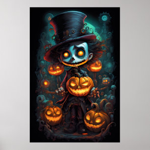 Affiche Halloween déplaisant et Citrouille
