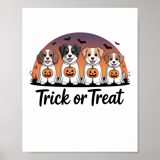 Affiche Halloween des bonbons ou un sort (Devant)