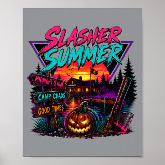 Affiche Halloween d'été rétro Slasher Été Surnaturel