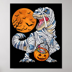 Affiche Halloween Dinosaur T rex Citrouille maman