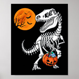 Affiche Halloween Dinosaur T Rex Skeleton Scary Garçons En