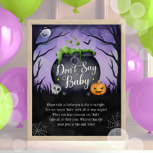 Affiche Halloween "Don't Say Baby" Baby shower Jeu