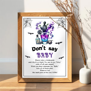 Affiche Halloween "Don't Say Baby" jeu de Baby shower