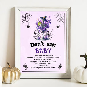 Affiche Halloween "Don't Say Baby" jeu de Baby shower
