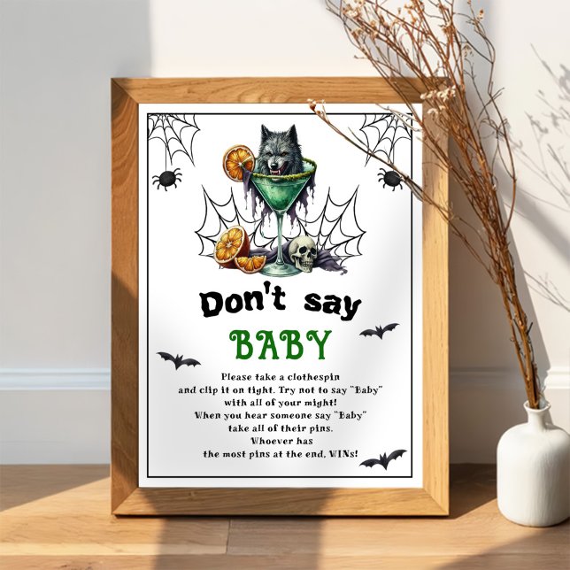Affiche Halloween "Don't Say Baby" jeu de Baby shower (Créateur téléchargé)