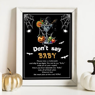 Affiche Halloween "Don't Say Baby" jeu de Baby shower