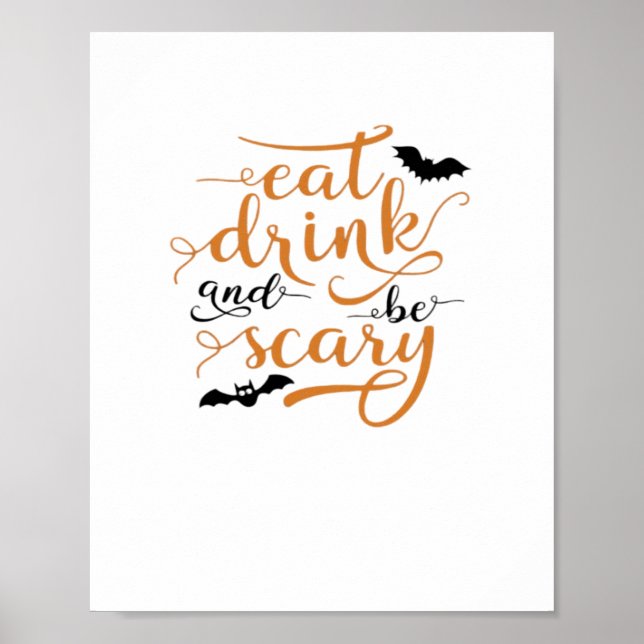 Affiche Halloween Eat Drink And Be Scary Creative Casual (Devant)