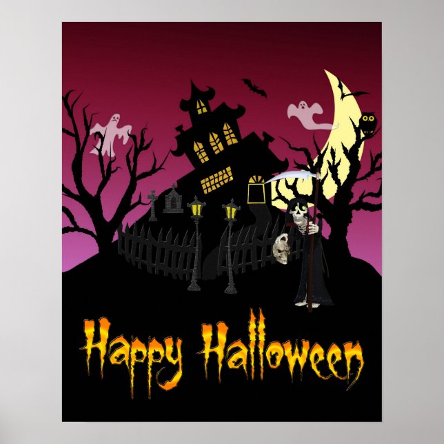 Affiche Halloween effrayant (Devant)