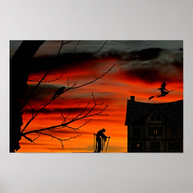Affiche Halloween effrayant. (Devant)