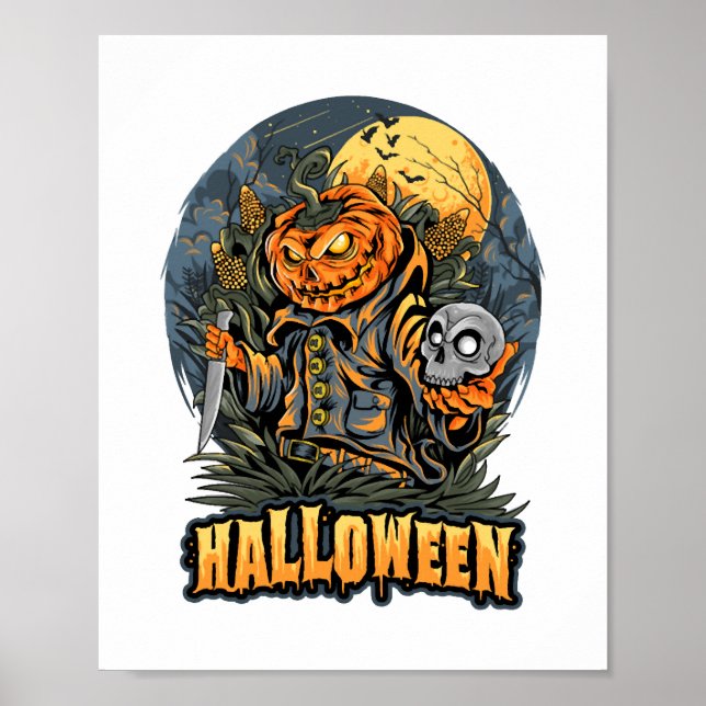 Affiche Halloween effrayant (Devant)