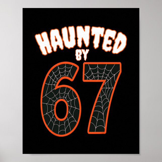 Affiche Halloween effrayant Haunted 67 Numéro 67 Six Sept  (Devant)