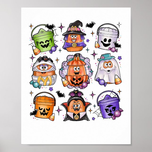 Affiche Halloween Éffrayant Nugget mignon personnage de fi (Devant)