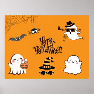 Affiche Halloween Éffrayante et mignonne