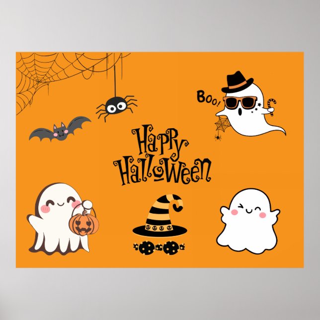 Affiche Halloween Éffrayante et mignonne (Devant)