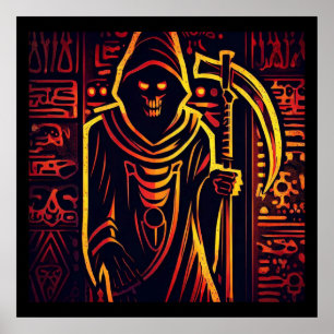 Affiche Halloween égyptien Grim Reaper 3
