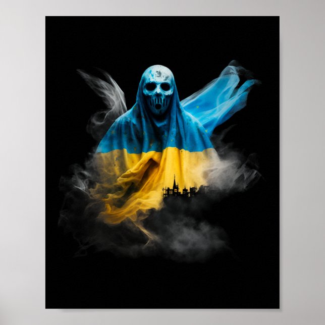 Affiche Halloween en Ukraine Drapeau de l'Ukraine Cherno  (Devant)