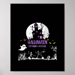 Affiche Halloween Épouvantable Manger Boire Et Être Effray