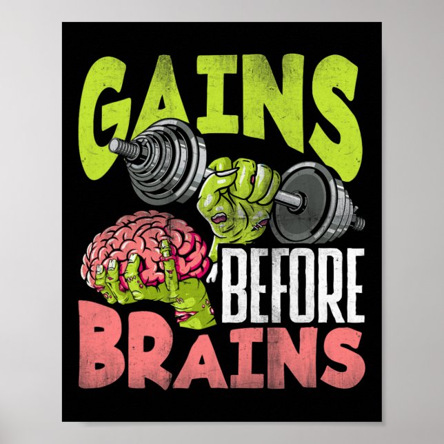 Affiche Halloween Exercice Zombie Gains de poids avant (Devant)