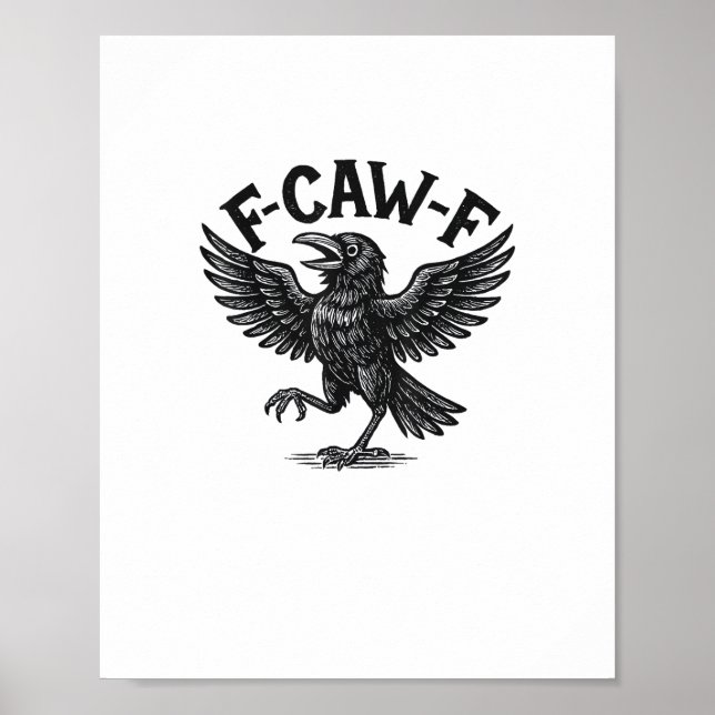 Affiche Halloween F-Caw-F Oiseau Corbeau Femmes Hommes Min (Devant)
