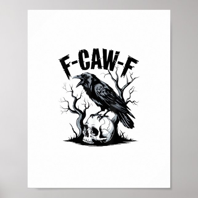 Affiche Halloween F-Caw-F Oiseau Corbeau Femmes Hommes Rét (Devant)