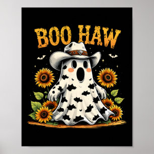 Affiche Halloween Fantôme Éffrayant Western Funny Boo Haw