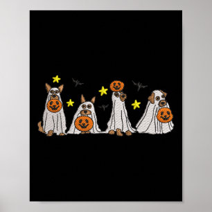 Affiche Halloween Femmes Ghost Chien Broderie Effet Concep
