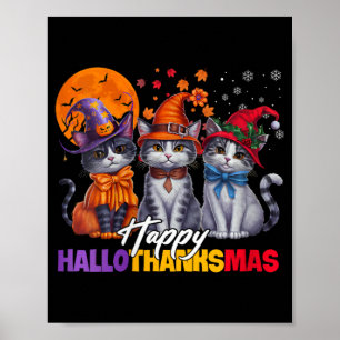 Affiche Halloween Filles Thanksgiving Christmas Happy Hall