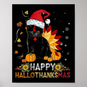 Affiche Halloween Filles Thanksgiving Christmas Happy Hall