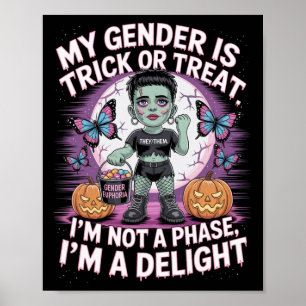 Affiche Halloween Frankenstein Prononouns non binaire Pas 