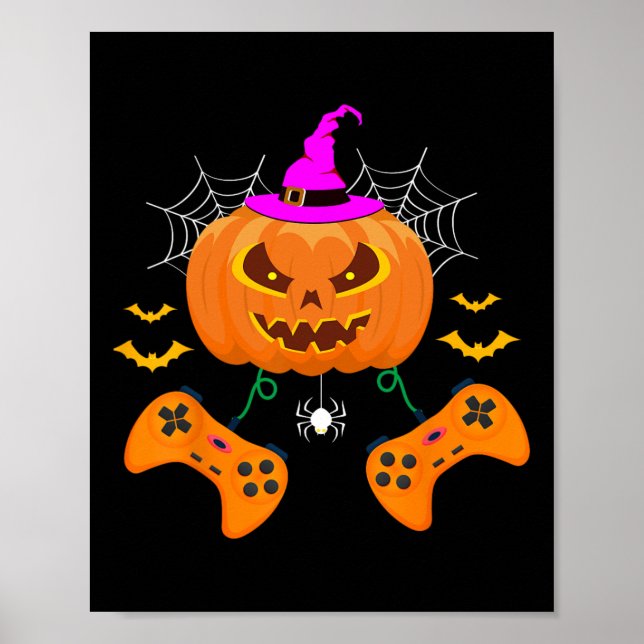 Affiche Halloween Funny Citrouille Jack-o'-lantern Video G (Devant)