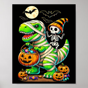 Affiche Halloween Funny T Rex Dinosaur Mummy Boys Trick Tr