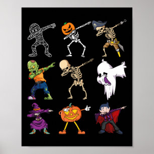 Affiche Halloween garçons Skeleton Zombie Citrouille effra
