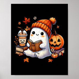 Affiche Halloween Ghost Lecture Livre Lote Ghost Cof