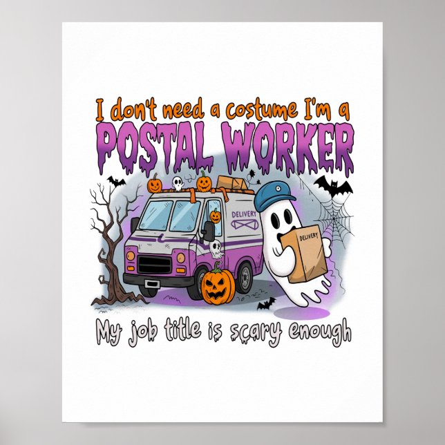 Affiche Halloween Ghost, Postal Worker (Devant)