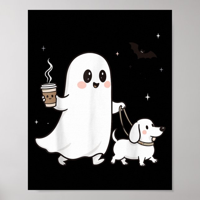 Affiche Halloween Ghost Walking Dog Soky Season Halloween  (Devant)