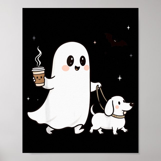 Affiche Halloween Ghost Walking Dog Soky Season Halloween  (Devant)