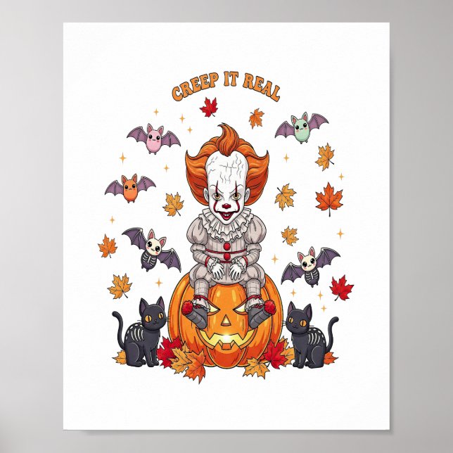 Affiche Halloween Gnome Cute Citrouille (Devant)